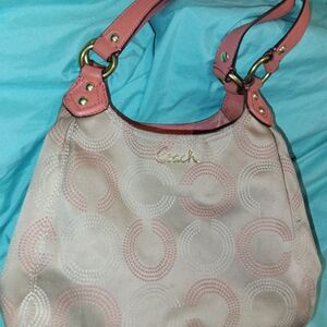 Coach Pink and Cream Women's Bag